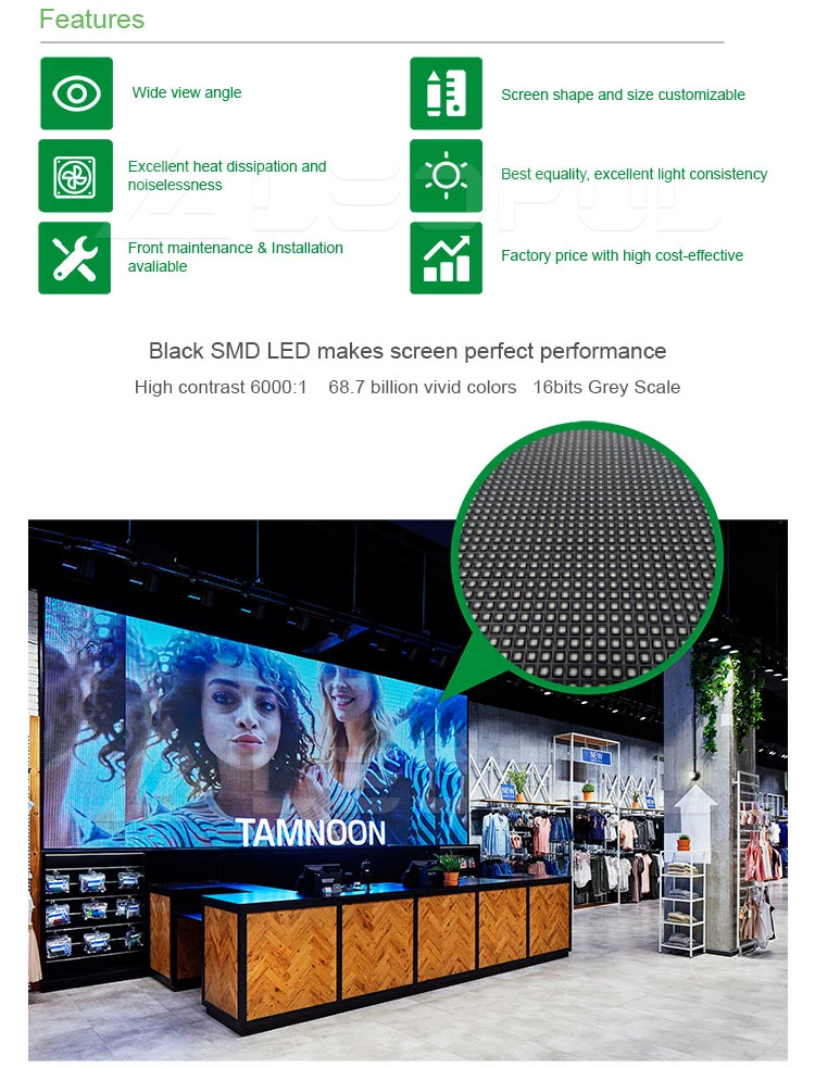 Good Quality Full Color SMD P4 P3 Indoor LED Screen Column Made in China