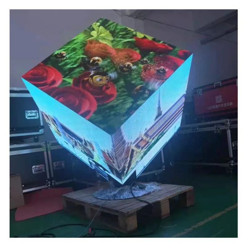 Cube 3D 500*500*500mm P3.91mm LED Display Screen Magic Cube Display Stage Plaza Video Screen