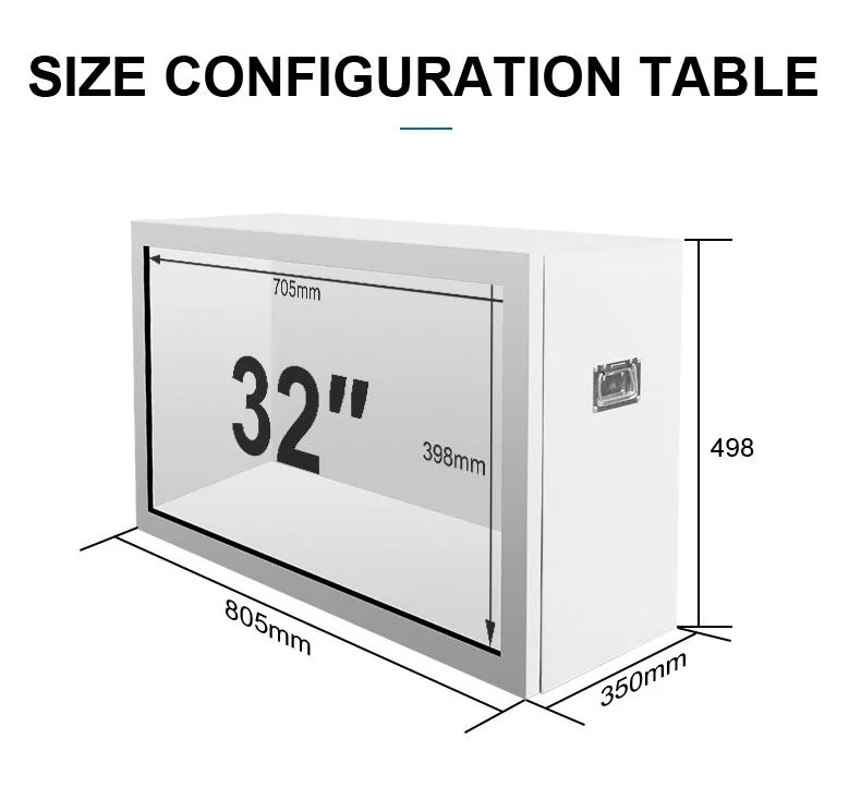 Portable Touch Screen Square Video Advertising Display in Box, Transparent 3D Window Advertising Display